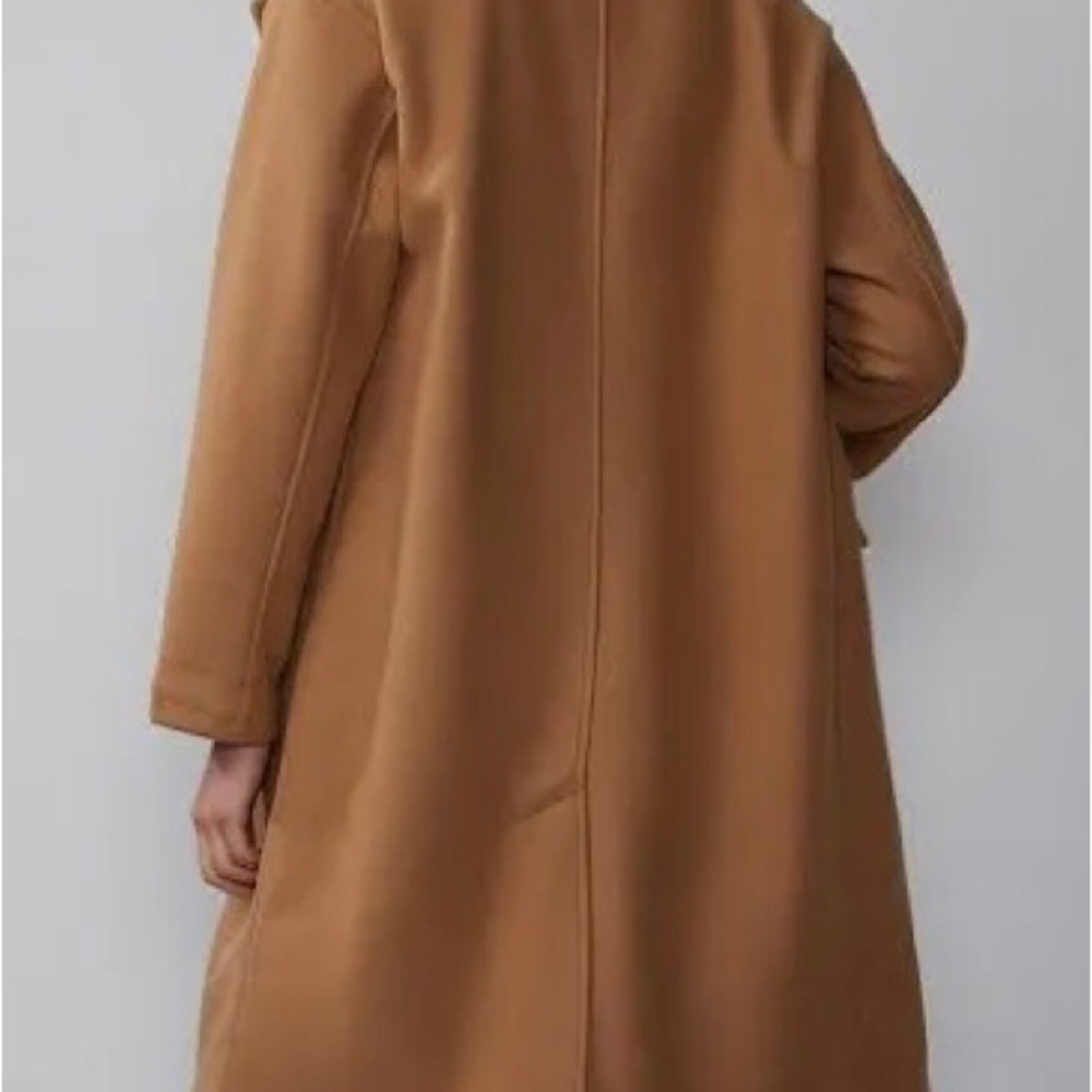Oversized Notch Lapel Trench Coat  / NATURAL - CAMEL - Picture 4 of 6